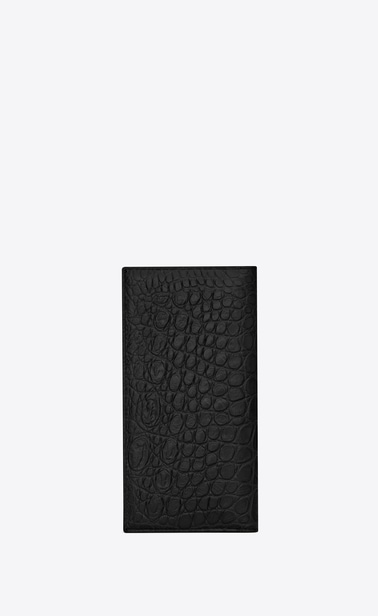 continental wallet in crocodile embossed leather
